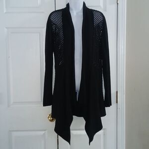 Coldwater Creek open front black cardigan Sz S (6-8) EUC